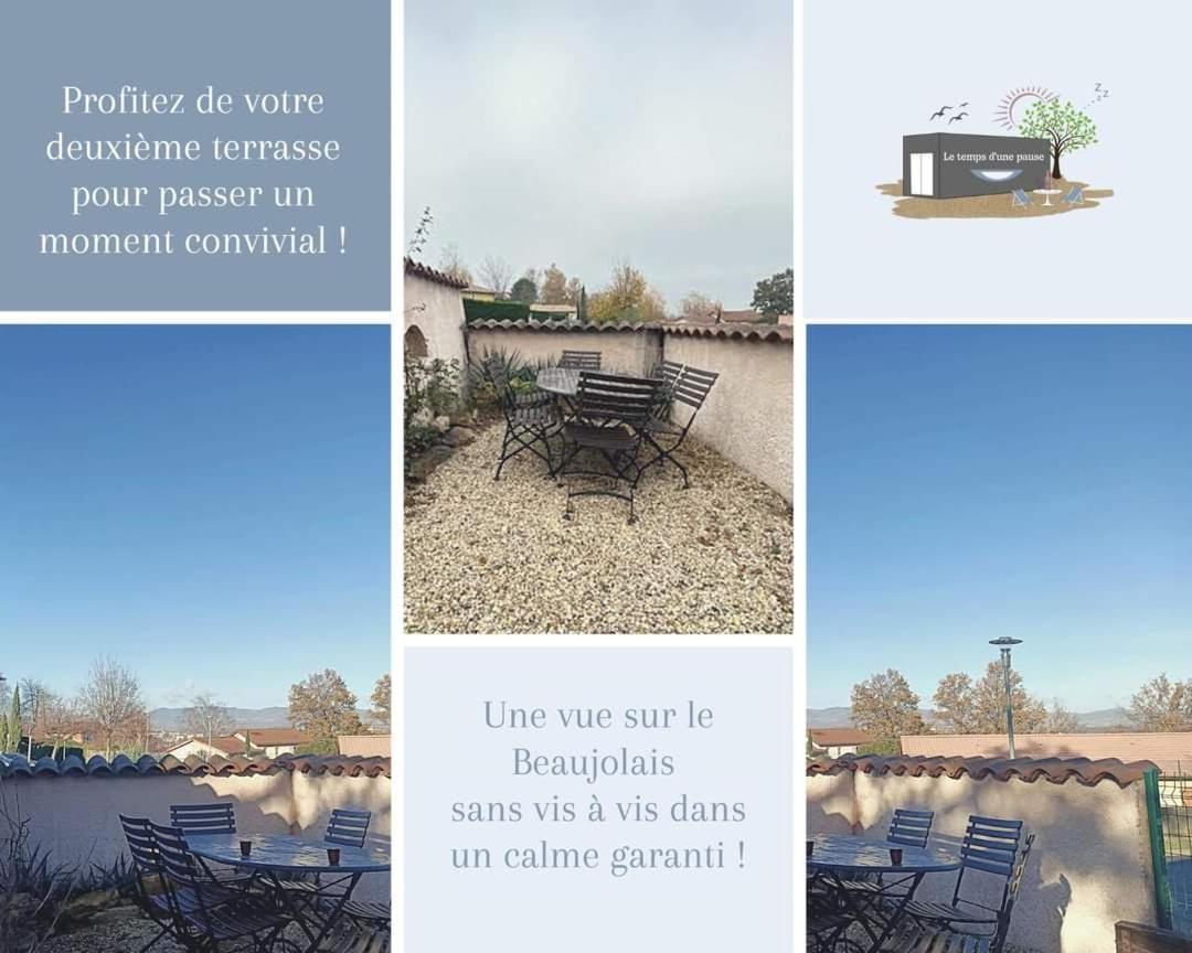 Le Temps d une Pause - Studio Indépendant climatisé jusqu à 4 personnes avec vue sur le Beaujolais - Borne recharge véhicule électrique Montmerle-sur-Saone Exterior foto